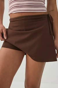 Jupe-short portefeuille en tissu doux