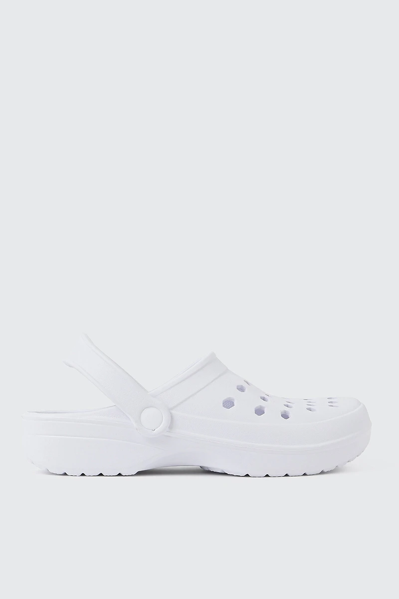 Ardene Slingback Clogs Sandals in White | Size
