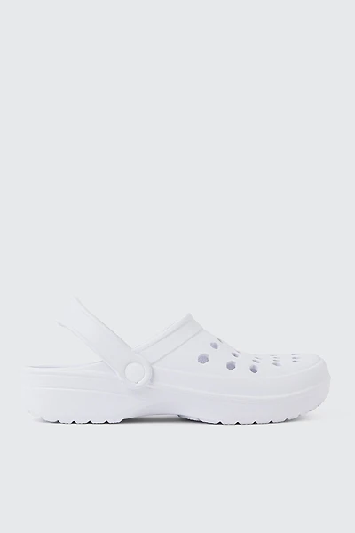 Ardene Slingback Clogs Sandals in White | Size