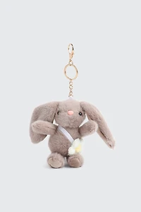 Porte-clés lapin en peluche