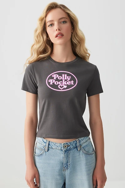 Ardene Polly Pocket Baby T-Shirt in Dark Grey | Size | Cotton/Elastane