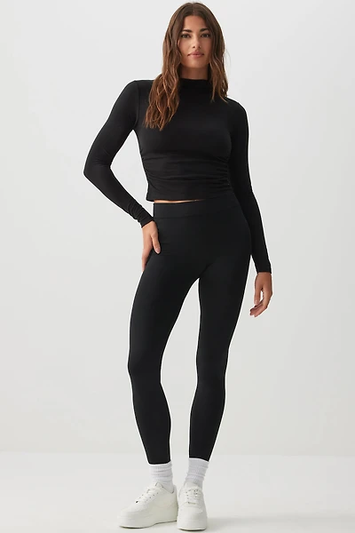 Ardene Soft Inside Seamless Leggings in Black | Size | Polyester/Spandex