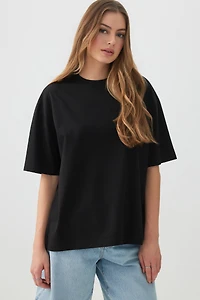 Ardene Basic Oversized Short Sleeve T-Shirt in | Size | Cotton/Elastane