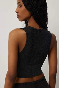 Camisole scintillante à col plongeant