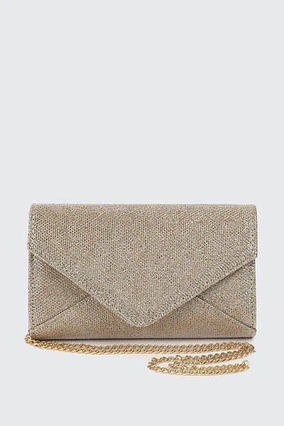 Ardene Envelope Clutch in Gold | Faux Leather/Polyester