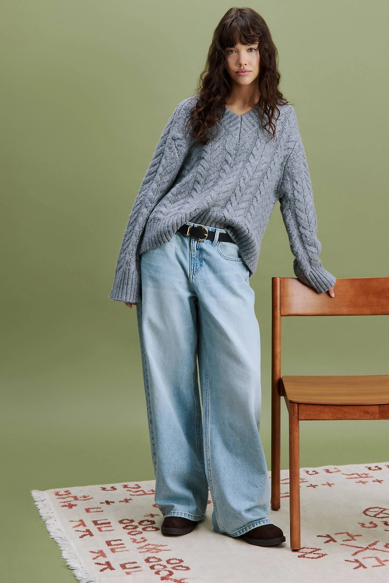 Jean décontracté à jambe large