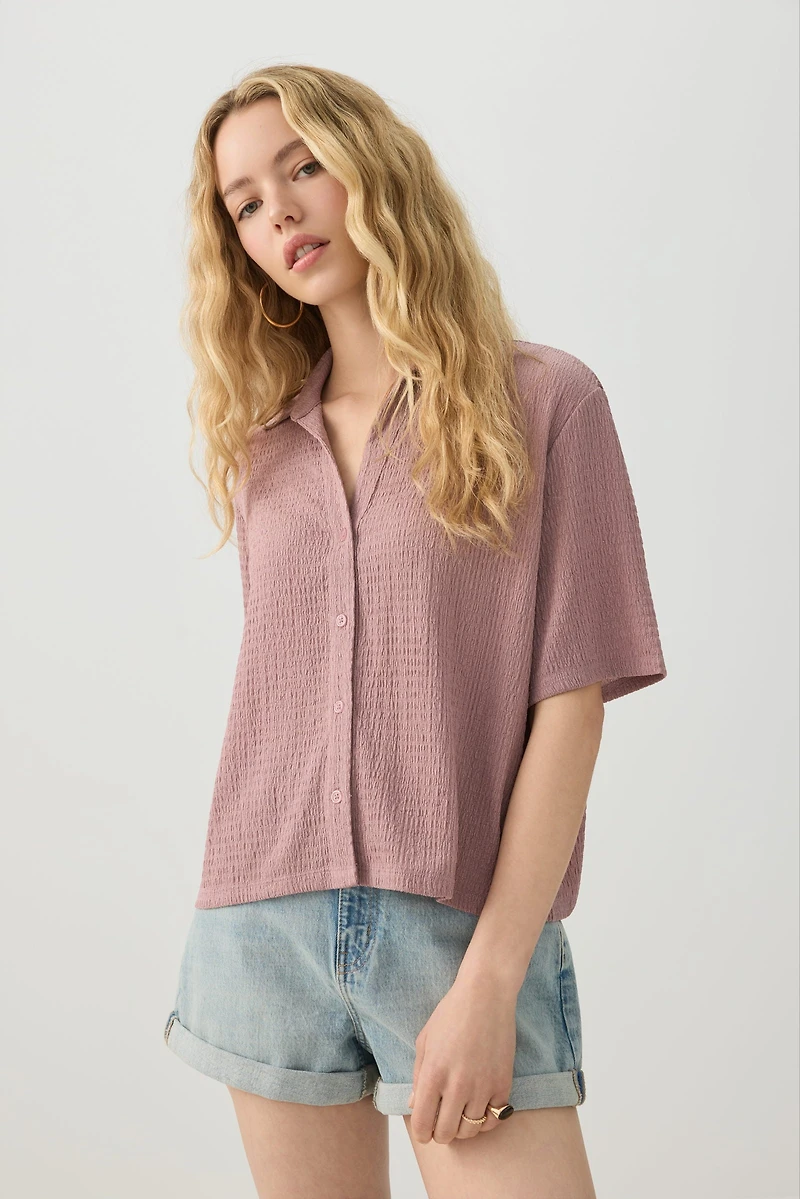 Chemise carrée à col ouvert