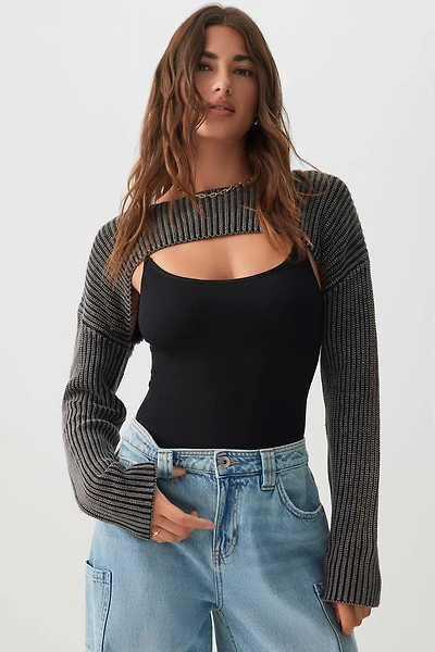 Ardene Boat Neck Shrug Sweater in | Size Small | 100% Cotton