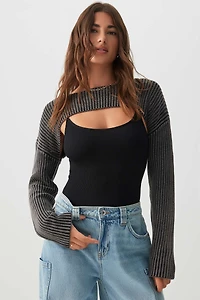 Ardene Boat Neck Shrug Sweater in | Size | 100% Cotton