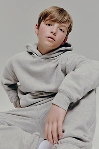 Ardene Kids Solid Hoodie in Grey | Size | Polyester/Cotton | Fleece-Lined