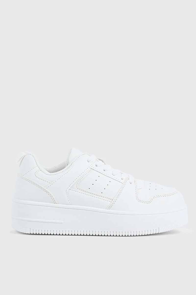 Ardene Thick Sole Sneakers in White | Size | Eco-Conscious