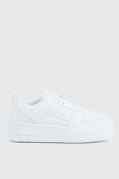 Ardene Thick Sole Sneakers in White | Size | Eco-Conscious