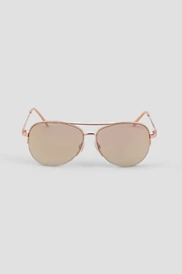 Ardene Metal Aviator Sunglasses in Medium Pink