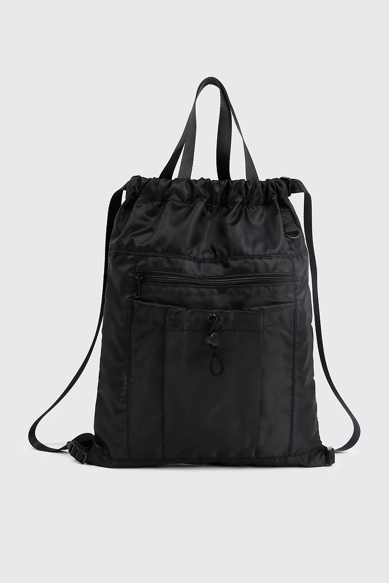 Ardene Nylon Drawstring Bag in Black | 100% Recycled Polyester | Eco-Conscious