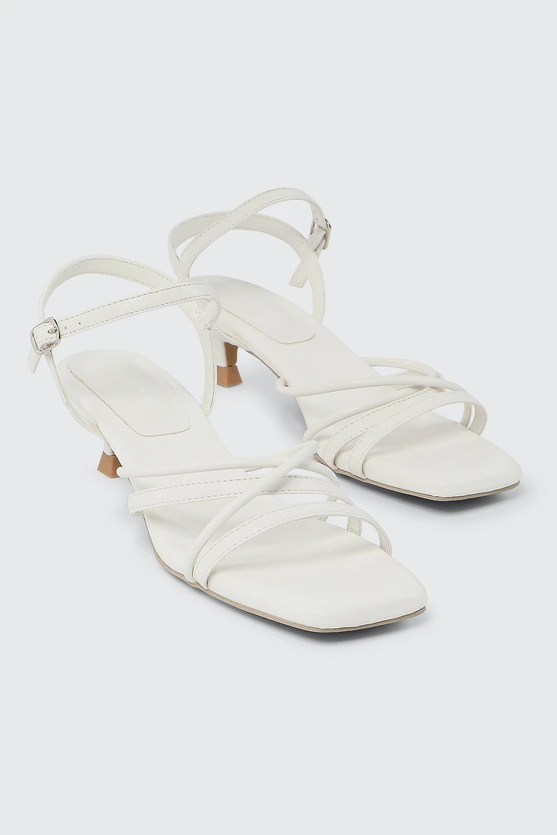 Sandales multibrides à talon moyen