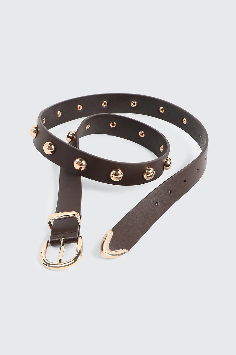 Ceinture cloutée à bout en métal