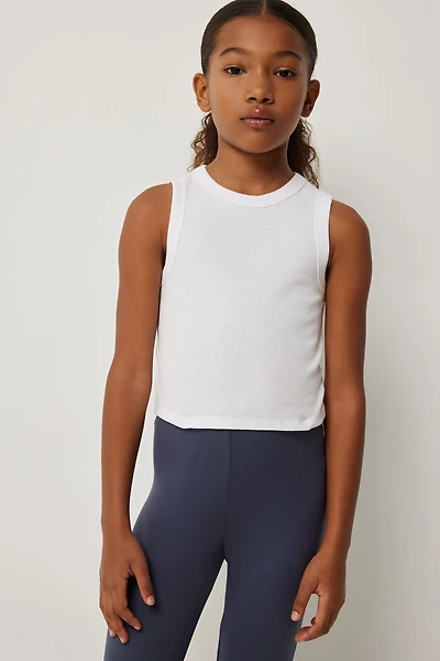 Ardene Kids Crew Neck Tank Top in White | Size | Spandex/Cotton