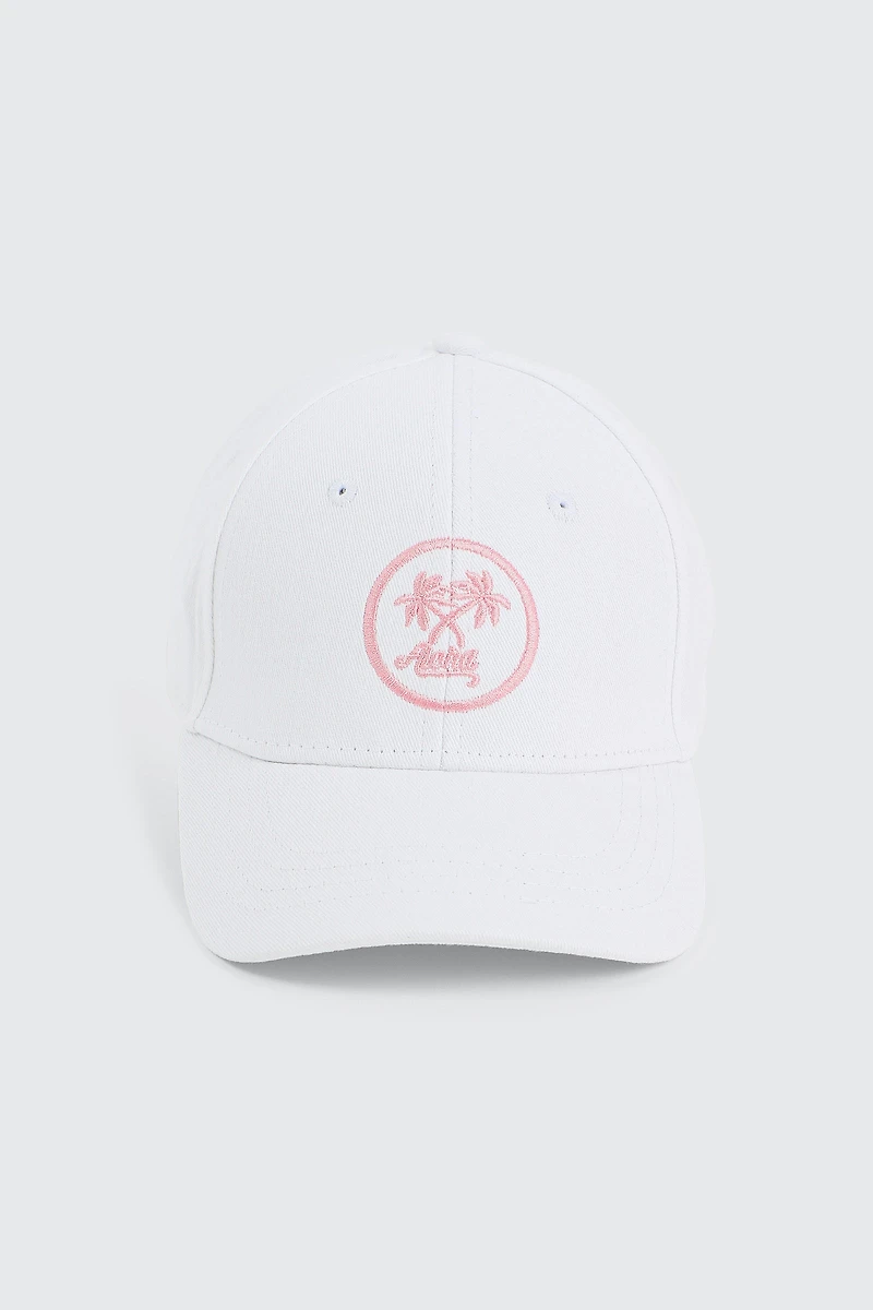 Ardene Kids Cap with Palm Tree Embroidery in White