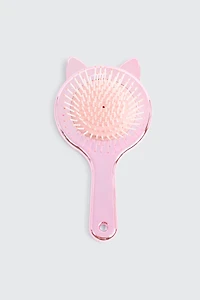 Ardene Kids Metallic Cat Hairbrush in Light Pink