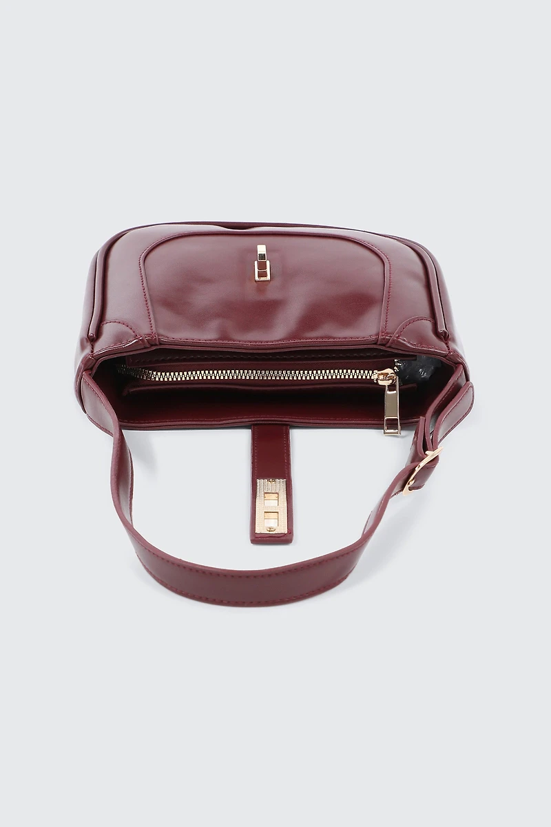 Sac d'épaule à verrou tournant