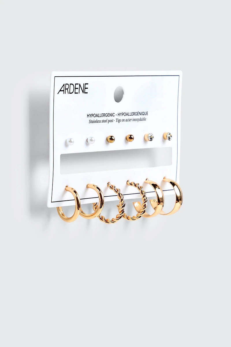 Lot de 6 paires de boucles d’oreilles