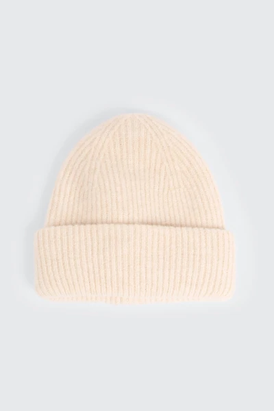 Ardene Rib Beanie in Beige | Nylon/Elastane