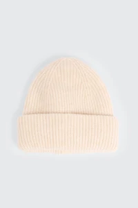 Ardene Rib Beanie in Beige | Nylon/Elastane