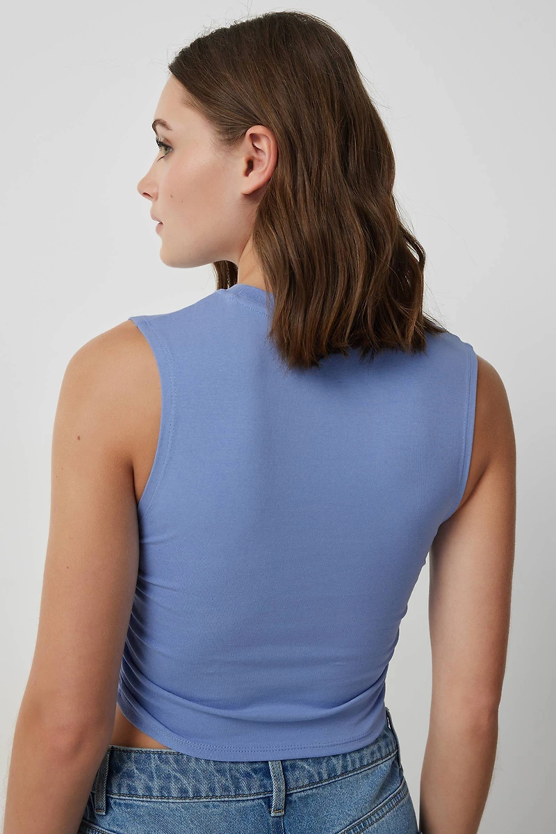 Camisole athlétique à fronces latérales