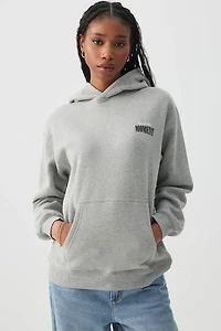 Ardene Oversized Graphic Hoodie in Grey | Size Small | Polyester/Cotton | Fleece-Lined
