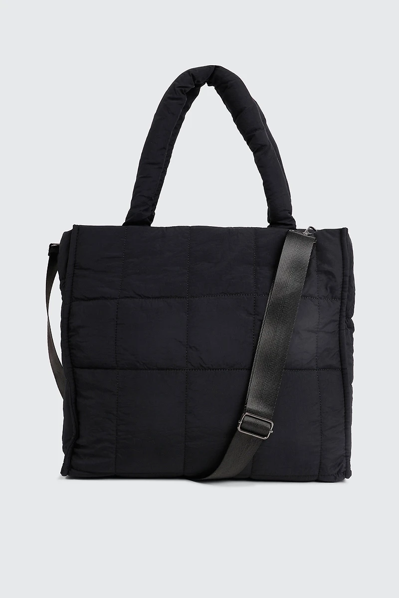 Ardene Puff Tote Bag in Black | 100% Recycled Polyester | Eco-Conscious
