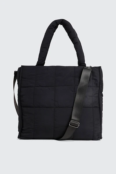 Ardene Puff Tote Bag in Black | 100% Recycled Polyester | Eco-Conscious