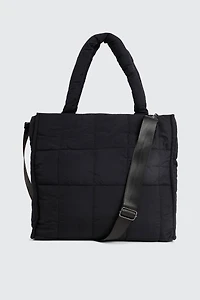 Ardene Puff Tote Bag in Black | 100% Recycled Polyester | Eco-Conscious