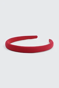 Ardene Solid Headband in Burgundy | Polyester