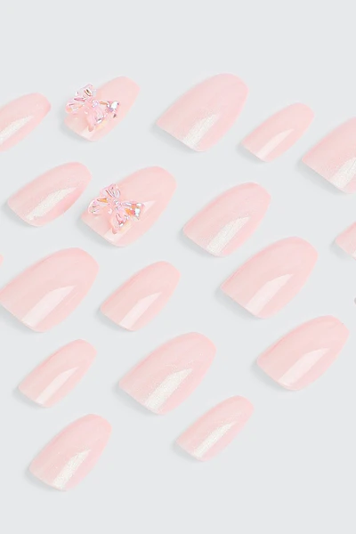 Ardene 20-Pack Pearl Finish Ballerina Fake Nails in Light Pink