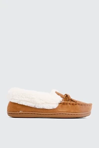 Ardene Moccasin Slippers in Cognac | Size | Faux Suede | Eco-Conscious