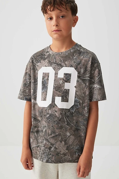 Ardene Kids Oversized Graphic T-Shirt in Dark Grey | Size | Cotton
