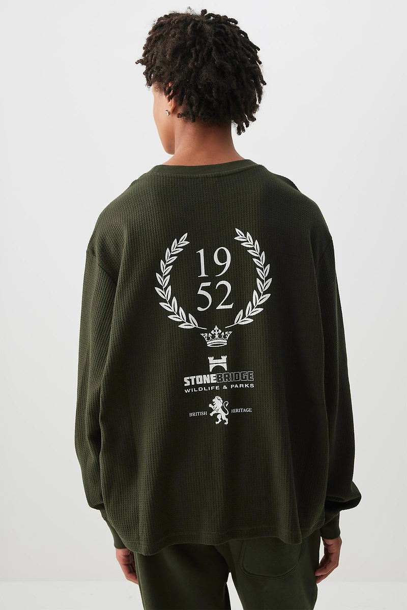 T-shirt à manches longues en tricot gaufré