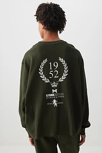 T-shirt à manches longues en tricot gaufré