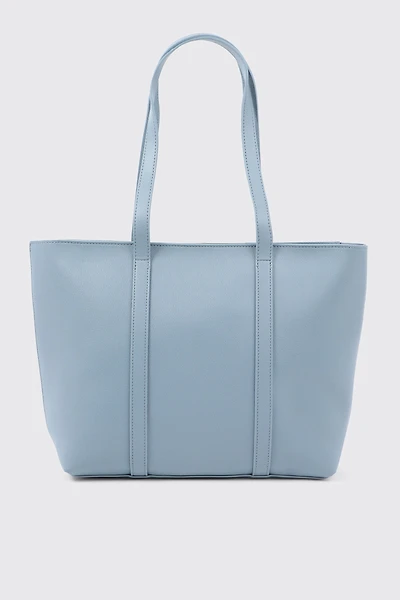 Ardene Faux Leather Tote Bag in Medium Blue