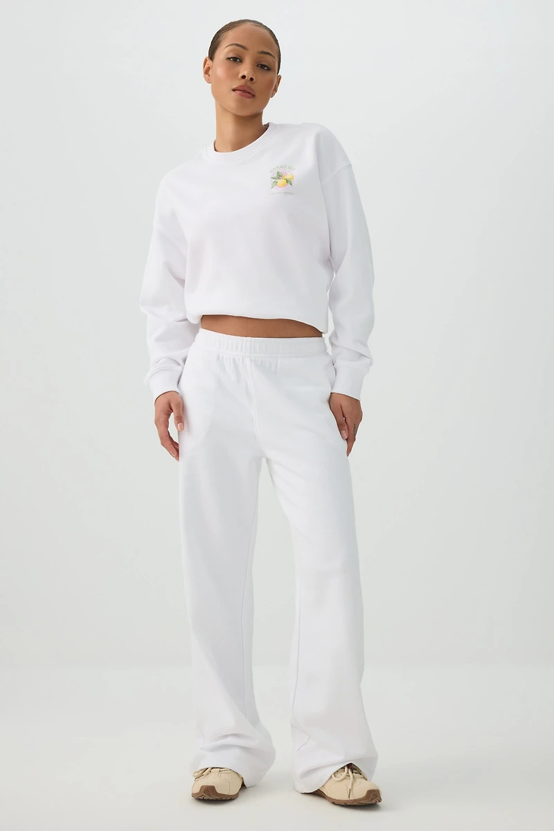 Chandail à col rond en jersey bouclette