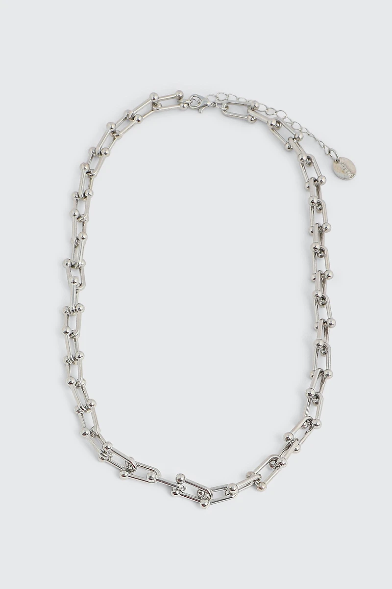 Ardene U-Link Chain Necklace in Silver