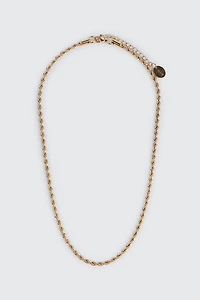 Ardene Stainless Steel Twist Chain Necklace in Gold