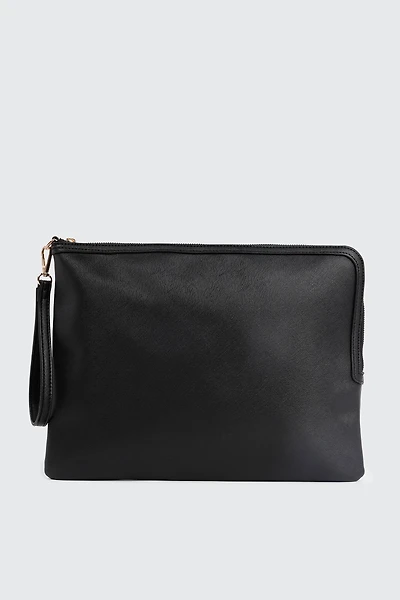 Ardene Faux Leather 13" Laptop Case in Black | 100% Recycled Polyester/Faux Leather