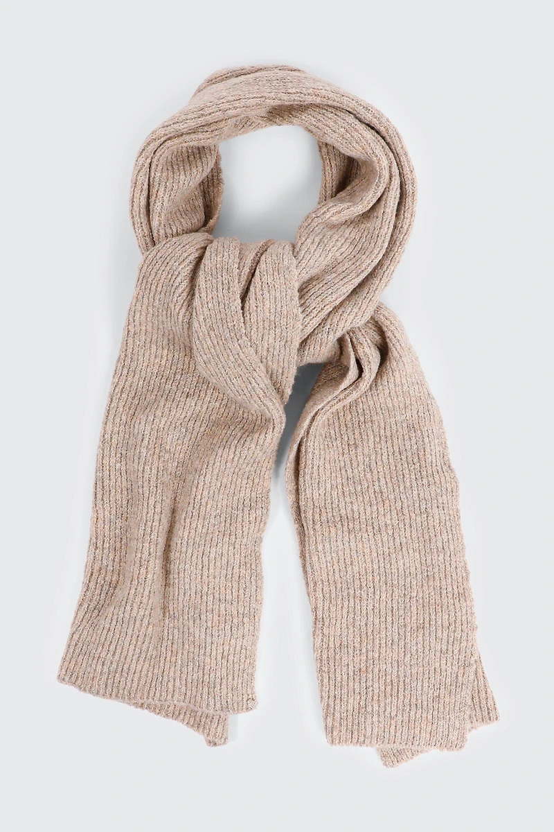 Ardene Super Soft Rib Scarf in Brown | Polyester