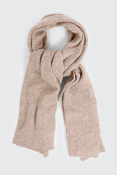 Ardene Super Soft Rib Scarf in Brown | Polyester
