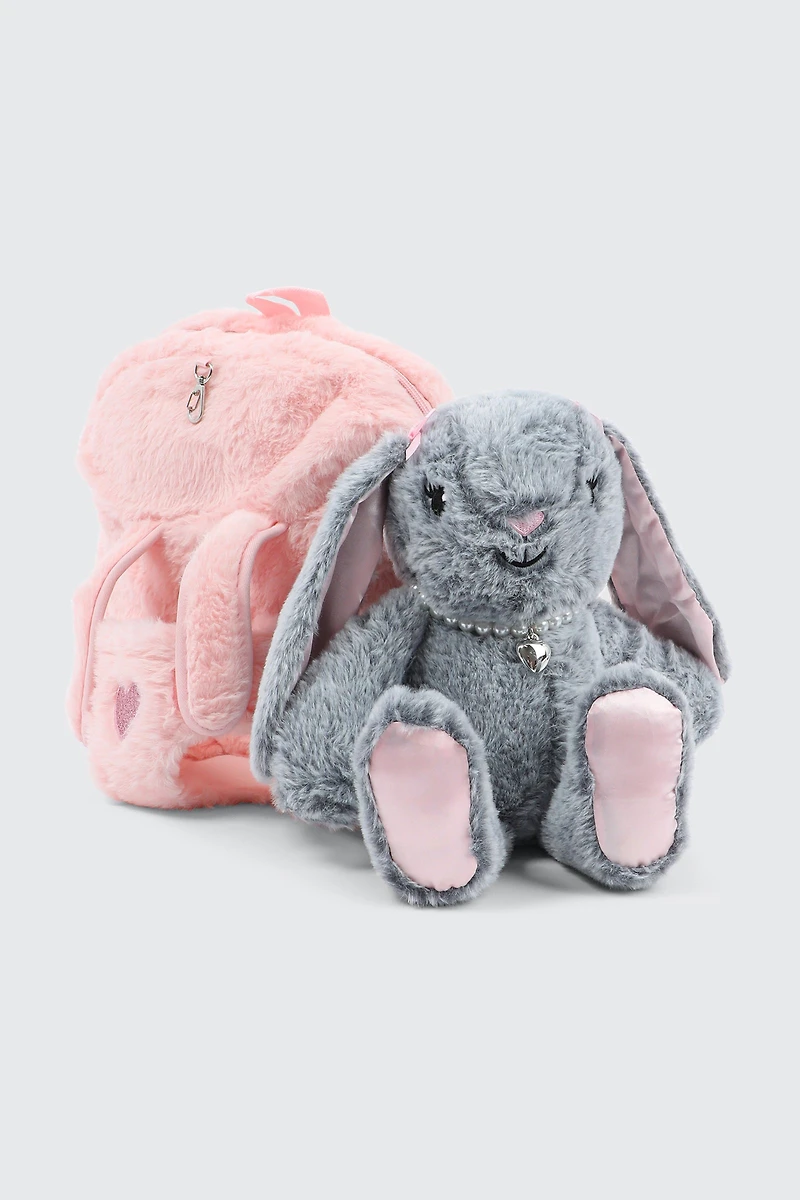 Mini sac à dos avec peluche amovible