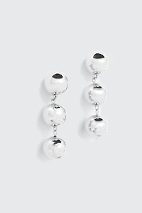 Ardene 3-Ball Drop Earrings in Silver | Stainless Steel