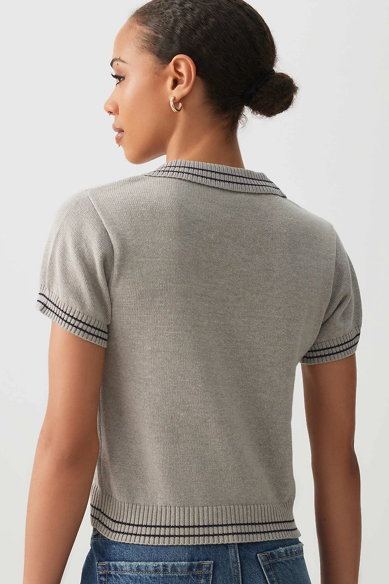 Polo à manches courtes en tricot