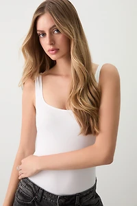 Ardene Basic Super Soft Slip On Bodysuit in White | Size | Polyester/Elastane | Eco-Conscious