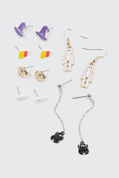 Ardene 6-Pack Assorted Halloween Earrings in Silver | Stainless Steel